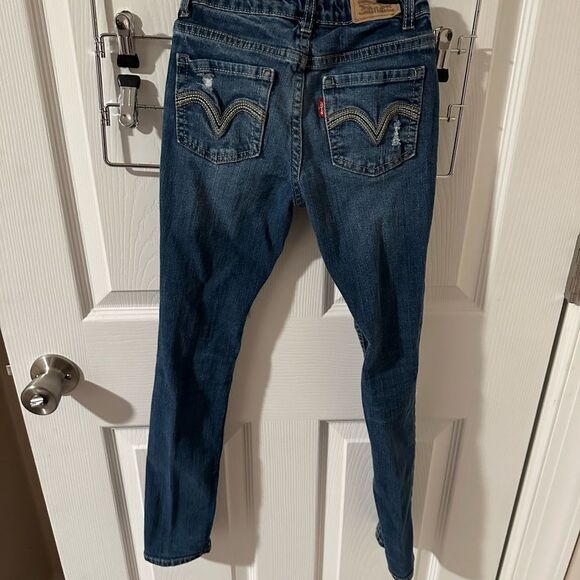 Levi’s Girls 711 Skinny Destructed Jeans - Size 8 - Picture 8 of 9